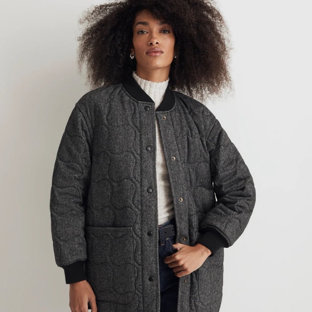 Madewell Wool Quilted Bomber size XS